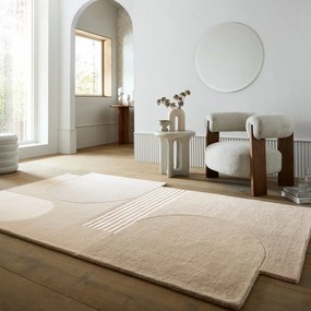 Ručne tkaný vlnený koberec v prírodnej farbe 120x180 cm Lozenge – Flair Rugs