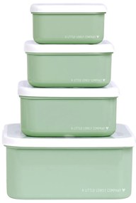 A Little Lovely Company - súprava štyroch desiatových škatuliek - kamaráti z lesa - zelená