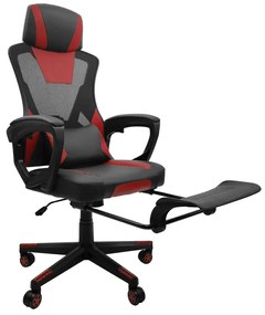 Herní židle s podnožkou KG100 černá/červená