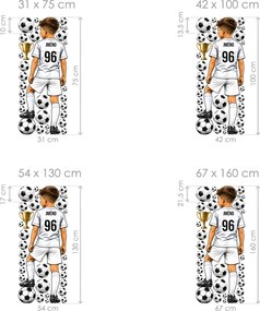 Dres pre malého futbalistu s menom podľa želania futbalová nálepka na stenu list 42 x 100 cm