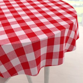 Biante Bavlnený okrúhly obrus Olivia OL-016 Červeno-biela kocka veľká Ø 110 cm