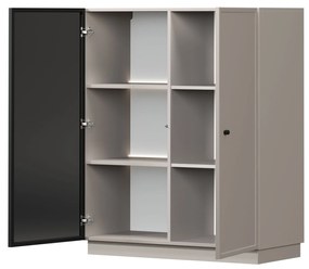 Vitrína Lorini 100 cm na sokli - kašmírová / čierna úchytka G