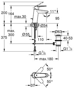 GROHE 23049002 - Umývadlová batéria EURODISC COSMOPOLITAN veľkosť S chróm