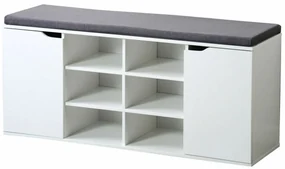 Kesper 15918 Botník s podsedákom, biela, 103 x 48 x 30,5 cm