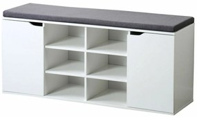 Kesper 15918 Botník s podsedákom, biela, 103 x 48 x 30,5 cm