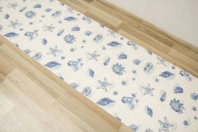 Kúpeľňová penová rohož softy-tex 820 krémová / modrá, mušle