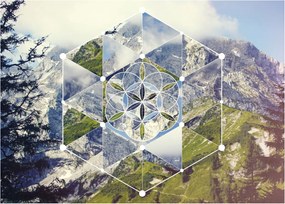 Sklenený obraz - Geometrický sklenený obrazec (70x50 cm)