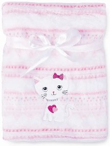 Babymatex Deka RICCO s výšivkou 75x100 cm - Ružová Mačička