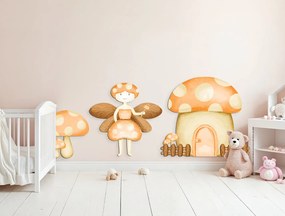 drevko |  Detská dekorácia na stenu Víla a muchotrávky  75 x 150 cm
