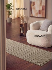 Béžový ručne tkaný vlnený behúň 80x250 cm Camden Parker – Ted Baker