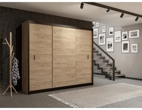 Šatní skriňa SAPHIRA 250x215 cm s posuvnými dverami dub craft