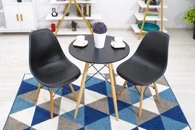 Set 4 stoličiek OSAKA čierne / prírodné nohy