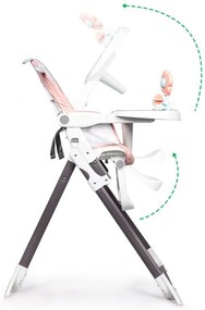 Ružová stolička na kŕmenie s medvedíkom