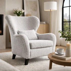 Sivé kreslo ušiak Miuform Miuf