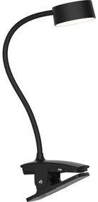 Solight WO3001-B-LED Stm. flexib. lampa s klipom LED/2W/5V 3000/4000/6500K čierna