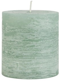 IB Laursen Zelená stĺpová sviečka RUSTIC CANDLE GREEN 7,5 cm