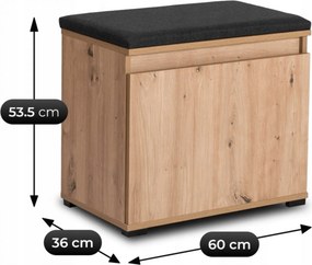 Skrinka na topánky Modernia (dub artisan + grafit) . Akcia -20%. Vlastná spoľahlivá doprava až k Vám domov. 1129277