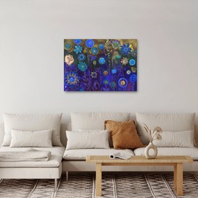 Obraz tmavomodrých kvetov (70x50 cm)