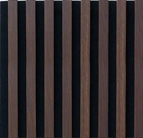 Dekoračné panely, dub tmavý 3D lamely na filcovom podklade, rozmer 40 x 40 cm, IMPOL TRADE