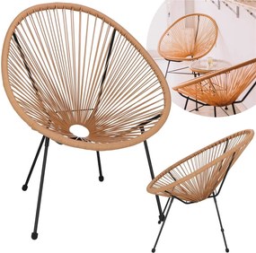 Záhradné kreslo oválne, výška 87 cm, odtiene béžovej a hnedej Springos - GF0084