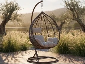 Závesné kreslo Izeda, hnedé%