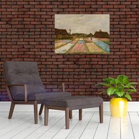Sklenený obraz - Vincent van Gogh, Flower Beds in Holland, reprodukcia (70x50 cm)
