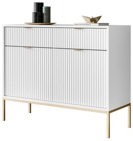 Komoda CORA biela + zlatá podnož 104 cm