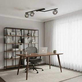 Stropné svietidlo NATON 3xE14/10W/230V čierna/dymová