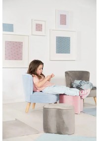 Svetlomodré zamatové detské kresielko Lil Sofa – Roba