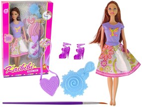 Lean Toys Bábika s dlhými vlasmi – šaty na maľovanie