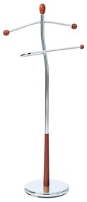 Autronic - Nemý sluha, výška 118 cm, masív kaučukovník, hnedé morenie, kov - chróm, nosnosť 5 kg - 82646 BR