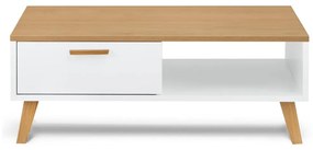 Konsimo Sp. z o.o. Sp. k. Konferenčný stolík FRISK 35x90 cm prírodný dub/biela KO0057