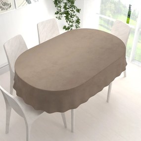 Biante Zamatový oválny obrus Velvet Prémium SVP-005 Svetlo hnedý 140x180 cm