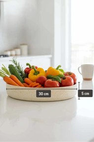 Dekoračná miska ORYVEN, sklolaminát, priemer 30 cm, béžová