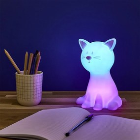 LED detské nočné svetlo CATTY 19cm, biela