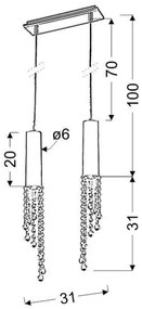 LED Luster na lanku DUERO 2xLED/3W/230V