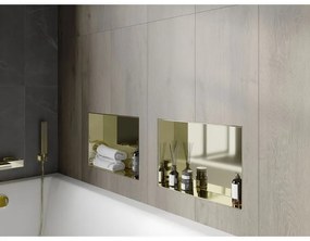 Mexen X-Wall-NR, polička na zapustenie pod obklad bez goliera 45 x 30 cm, zlatá lesklá, 1951453010