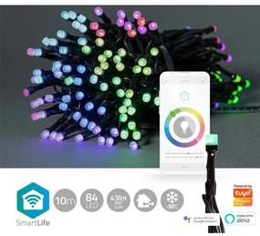 Nedis WIFILX01C84 - LED RGB Vonkajšia reťaz 84xLED/8 funkcií 13m IP65 Wi-Fi Tuya