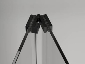 Mexen Exo, sprchovací kút so skladacími dverami 75 x 75 cm, 6mm číre sklo, čierny profil, 816-075-075-70-00