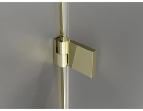 Mexen Lunar-B L výklopný sprchový kút pravý 90 x 90 cm, číre sklo, zlatá lesklá, 832L-090-090-50-00-P