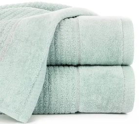 Bavlnená osuška GLORY v mentolovej farbe s velúrovým okrajom prešitá lesklou niťou Šírka: 50 cm | Dĺžka: 90 cm