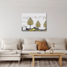 Obraz maľovaných jeleňov (70x50 cm)