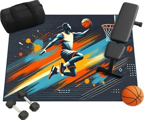 Športový koberec s basketbalovým motívom – viacfarebný Rozmer: 100x150 cm