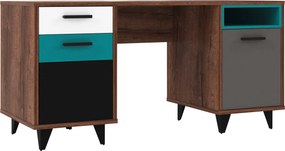 XXXLutz PÍSACÍ STÔL, sivá, zelená, čierna, biela, farba duba, 150/60/74 cm Carryhome - Detské izby - 000687018804