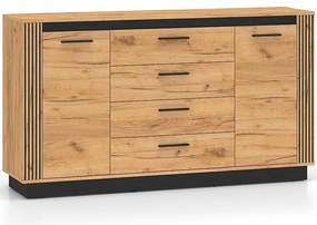 Komoda Urso 06 Dub Craft Zlatý/Čierna