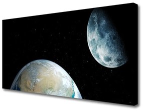 Obraz na plátne Mesiac zeme vesmír 140x70 cm