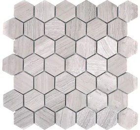 Mozaika z prírodného kameňa MOS HXN 2012 hexagon, sivá 29,8 x 30,5 cm
