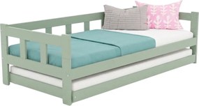 Drevená jednolôžková posteľ FENCE 4v1 so zábranou a prístelkou