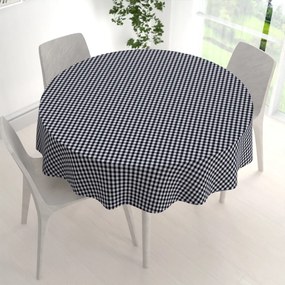 Biante Bavlnený okrúhly obrus Olivia OL-015 Čierno-biela kocka malá Ø 120 cm