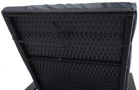 Lehátko Carrara, polyratan / hliník - antracit, sivý vankúš